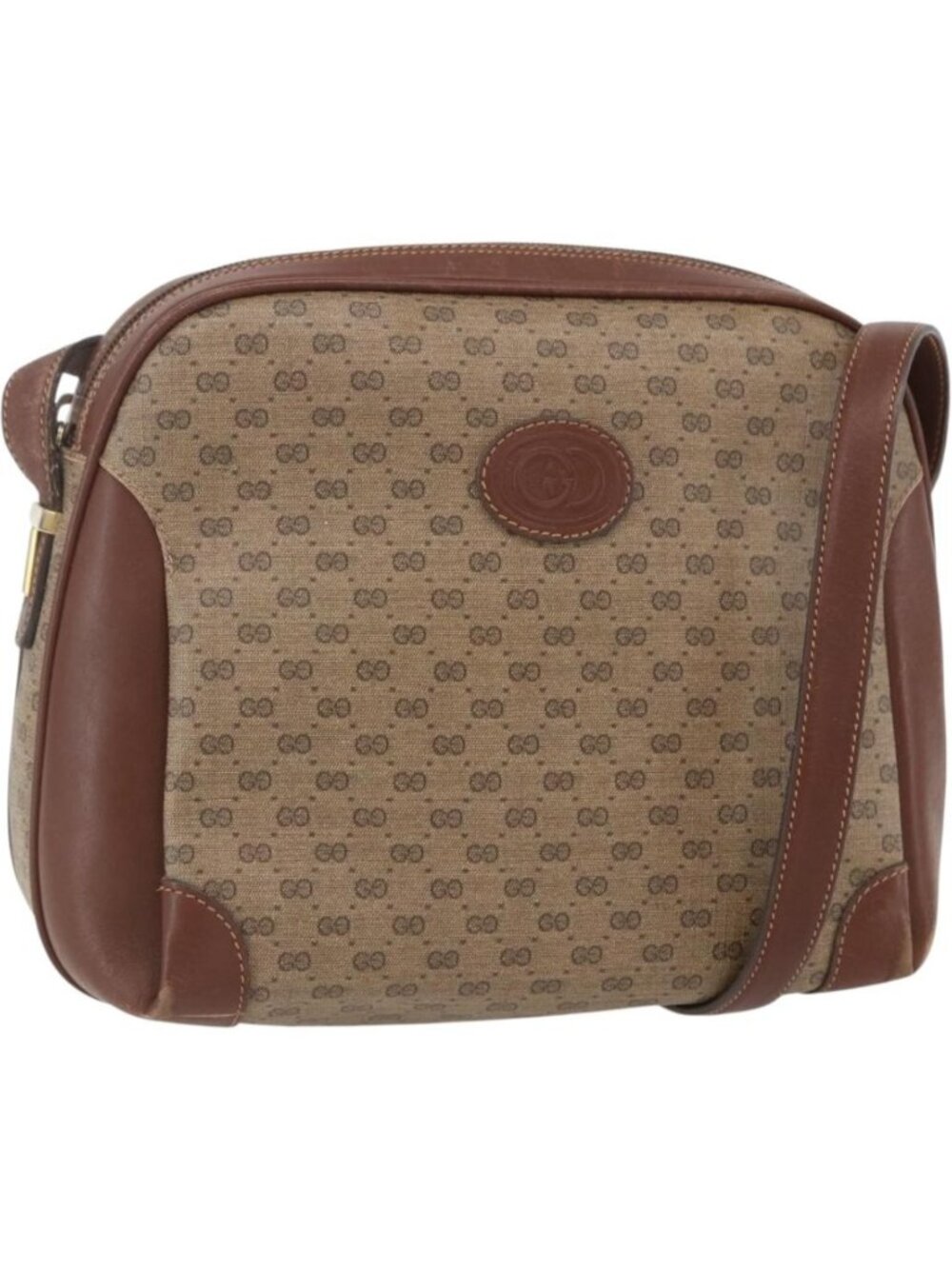 GUCCI Micro GG Supreme Shoulder Bag PVC Beige Gold 001 406 0790